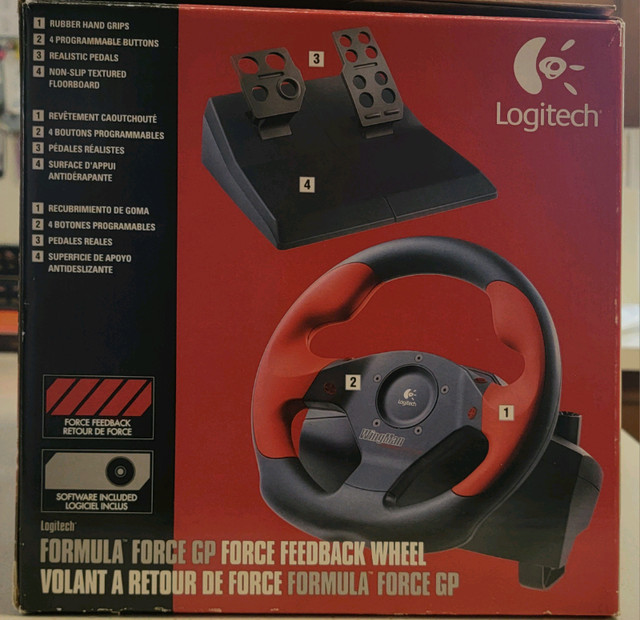 Logitech Force Feedback steering   wheel and pedals in General Electronics in Markham / York Region - Image 2