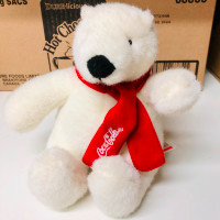 2007 Vintage Coca Cola 6" White Polar Bear Plush