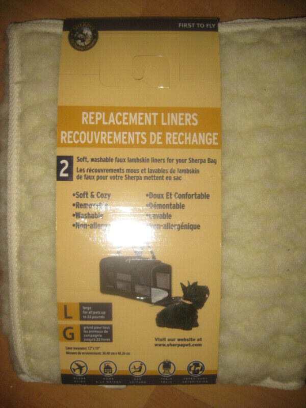 Sherpa Liners for Sherpa Pet Carrier. Large. For Pet Dog Kitten