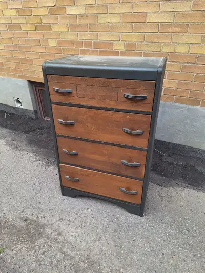 Five-Drawer Wooden Dresser Vintage, View more