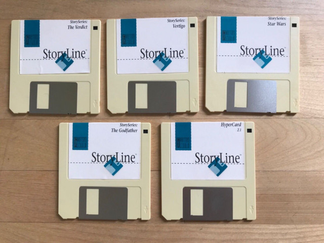 Lot of 5 Apple Macintosh Floppy Disks 3.5" 1991 STORYLINE by Joh dans Art et objets de collection  à Ville de Montréal