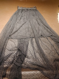 Teen or older black lace stretchy skirt used for Halloween 