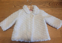 Adorable white faux fur toddler coats