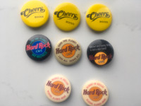 5 Vintage Hard Rock Cafe buttons - 3 Cheers buttons