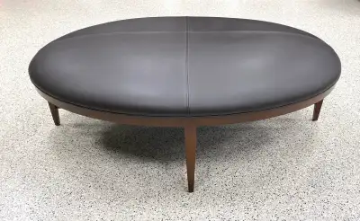 POWELL & BONNELL CUSTOM QUATTRO LEATHER OTTOMAN - REDUCED PRICE, View more