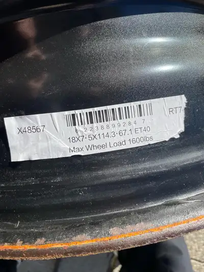 See image - 18x7.5(8). 5x114.3. Cb 66.1. Et 35-45