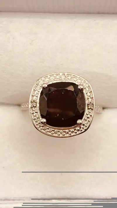 Large Natural Garnet Silver Ring, View more