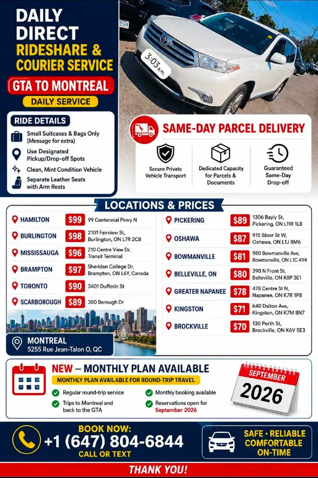 ️ NEW — MONTHLY PLAN AVAILABLE RIDESHARE MONTREAL. 》 GTA