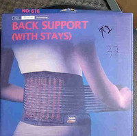 Back support with stays.