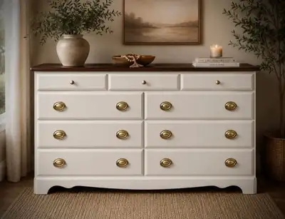 Solid Wood 6-Drawer Dresser | Professionally Refinished, View more