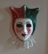 Unusual vintage ceramic mask decoration $20