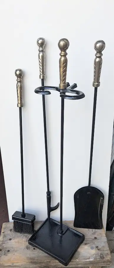 If the ad is up, still available. Antique Fire Place Tools. See attached pictures. Asking $70.