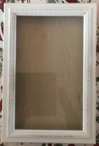 Cadre avec porte vitrée (boîte à souvenirs) blanc rustique