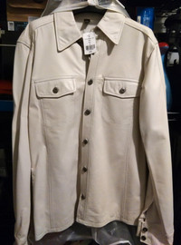 Danier leather shirt/jacket small men's new white 