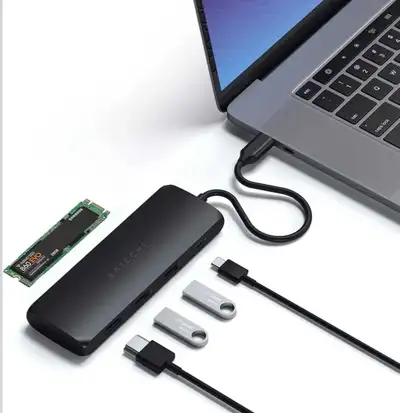 Satechi USB-C Hybrid Multiport Adapter - Fits M.2 SATA SSD, 4K H, View more