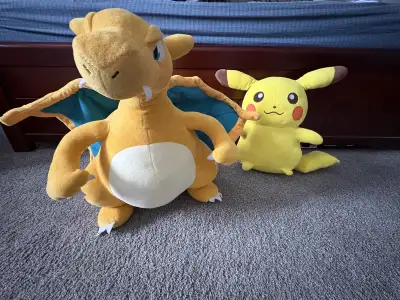 Pokémon Plush Bundle – Charizard & Pikachu – $20 for Both!, View more
