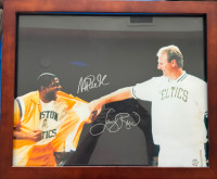 Magic Johnson & Larry Bird Signed Framed Photo
