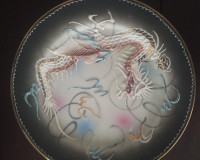 Japanese Decorative Raised Moriage Dragon Plate Dragonware