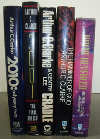 5 ARTHUR C. CLARKE HARDCOVER BOOKS