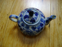VINTAGE CHINA  BLUE AND WHITE TEA POTS