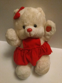 Christmas: Vintage Musical teddy Bear 1989 with glowing cheeks