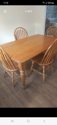 Solid Oak Table + Plus 4 Chairs