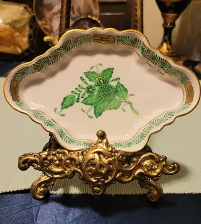 Authentic Herend Hungary Apponyi Green Hand-Painted Porcelain, View more