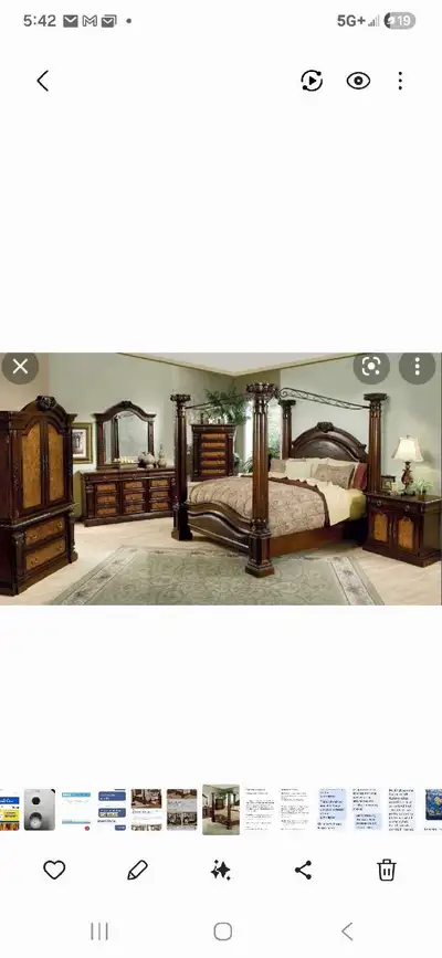 8pc+ king size bedroom suite with wardrobe, View more