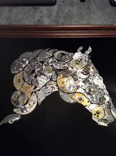 "Horse's Head" made out of watch parts., View more