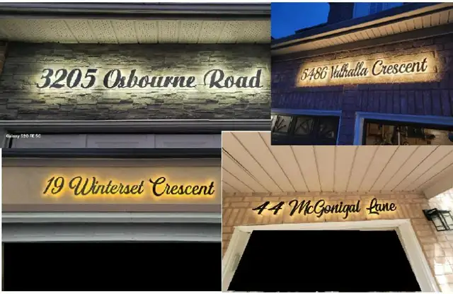 LED Script Number Home Address Cursive Custom Letter Light Sign in Outdoor Décor in Mississauga / Peel Region - Image 2