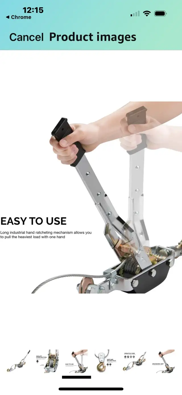 Neiko 02256A 5 Ton 3 Hook Heavy Duty Power Puller in Hand Tools in Markham / York Region - Image 6