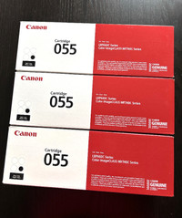 3 Cartouches Encre noire Neuves Canon Laser Originales 055
