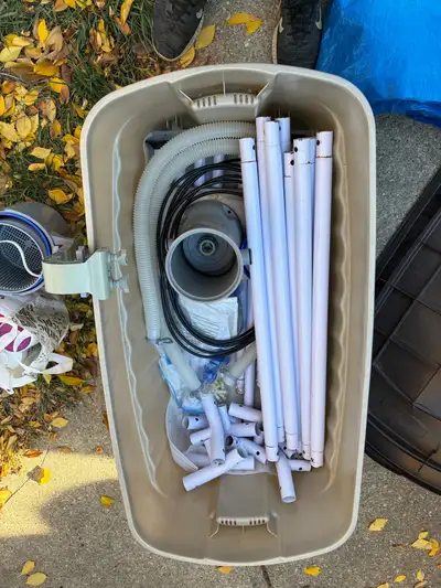 Hydro Force above ground pool. No rips or tears in the pool liner. Comes with all extras, filteratio...