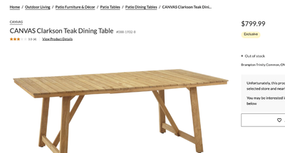 CANVAS Clarkson Teak Dining Table - BNIB, View more