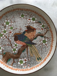 Decorative dish cherry blossoms with pheasants 