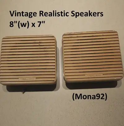 Vintage Speaker - Realistic, Wall Mounted, Pair, 8(w) x 7), View more