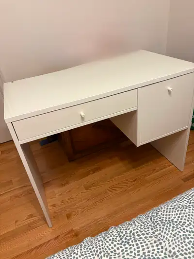 White desk with drawers., View more