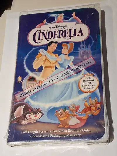 For sale. Rare Walt Disney CINDERELLA VHS Demo Tape 1995 Sealed. Please see pictures. $40. Pickup is...