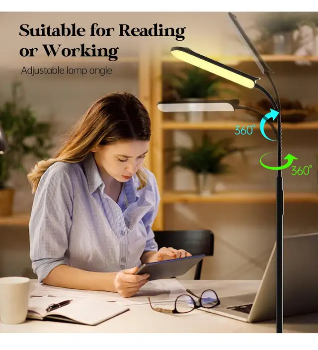 LED Floor Lamp, 18W Super Bright Floor Lamp for Living Room, Adj in Indoor Lighting & Fans in Hamilton - Image 7