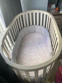 Lightly used Pottery Barn oval crib