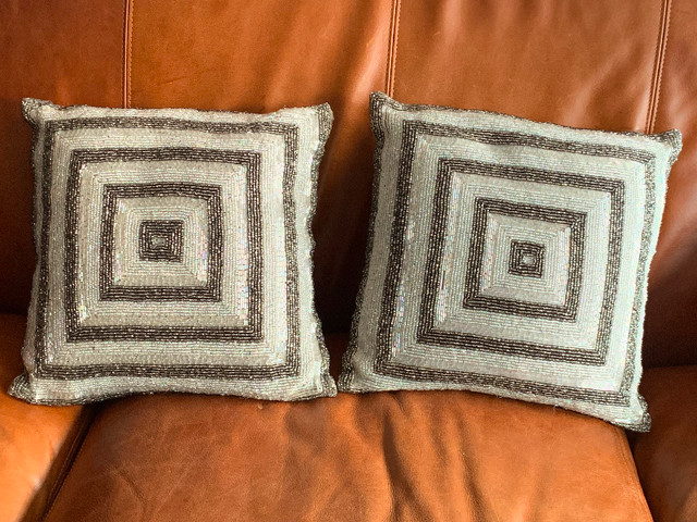 2 beaded throw pillows for $35 or make us an offer in Home Décor & Accents in Edmonton