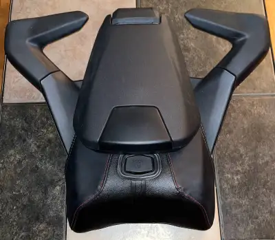 CAN-AM Ryker Passenger Comfort Seat, Foldable Backrest, Retractable Foot Pegs. Like new, approximate...