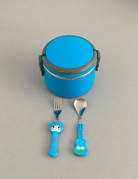 Boite à Lunch Cuillère Fourchette Bleu - Lunch Box Spoon Fork