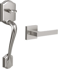 NEW Silver Hornbill Front Door Handle, Single Cylinder Lower Ext