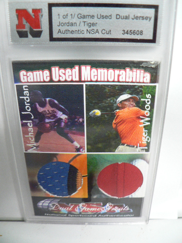 Michael Jordan/Tiger Woods Game-Used Jersecut sports card.ys in Basketball in Dartmouth