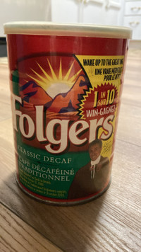 Vintage Folgers Coffee Can Tin- Wayne Gretzky!
