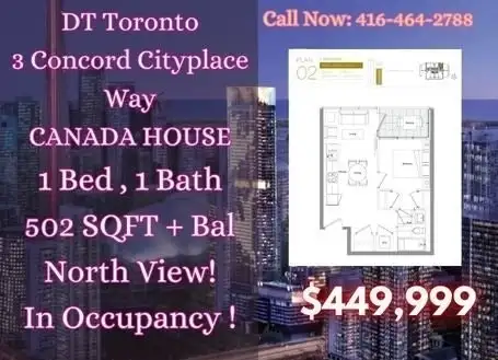 Final Chance – Concord Canada House | 1 b1b$449K!