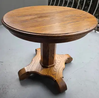 Oak end table and coffee table, View more