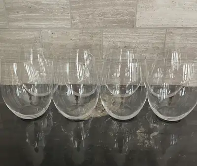 Set of 8 Riedel Stemless Wine Glasses – New, View more