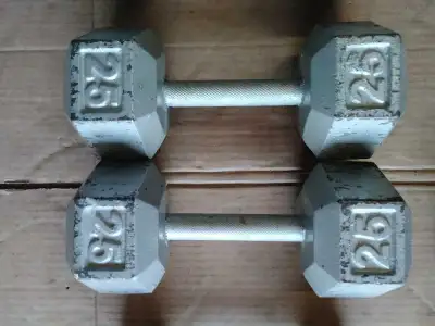 Pair of 25 lbs Hex Dumbbells , View more